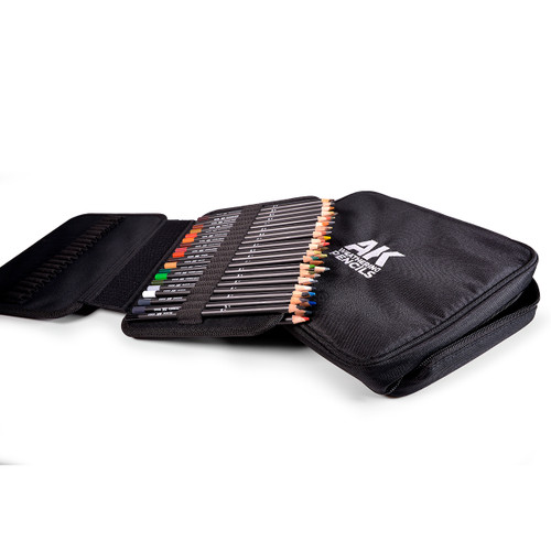 AK Interactive Weathering Pencils Full Range Cloth Case with a Zipper