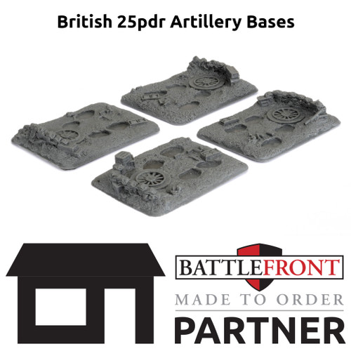 British 25pdr  Artillery Bases (x4) - MADE TO ORDER