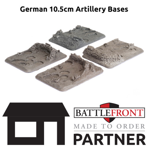 German 10.5cm  Artillery Bases (x4) - MADE TO ORDER