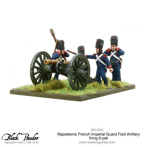 Napoleonic French Imperial Guard Foot Artillery 6 - pdr firing