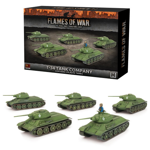Soviet T-34 TANK COMPANY (x5 plastic tanks) - SBX54