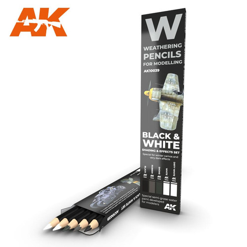 AK10039 Weathering Pencils Black & White Shading