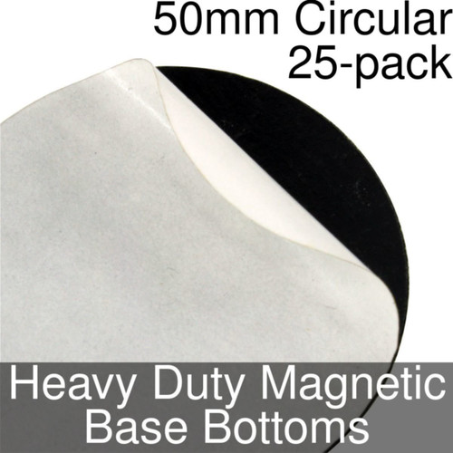 50mm Circular Self Adhesive Heavy Duty Magnetic Base Bottom 25 count