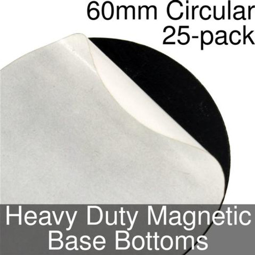 60mm Circular Self Adhesive Heavy Duty Magnetic Base Bottom 25 count