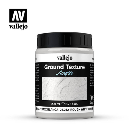 Vallejo Acrylic Ground Texture - Rough White Pumice - 200ml - 26.212