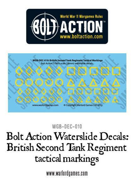 British Second Tank Regiment tactical markings - Decal Sheet - 28mm