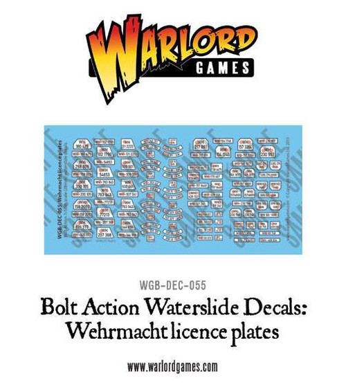 German Wehrmacht licence plates - Decal Sheet - 28mm