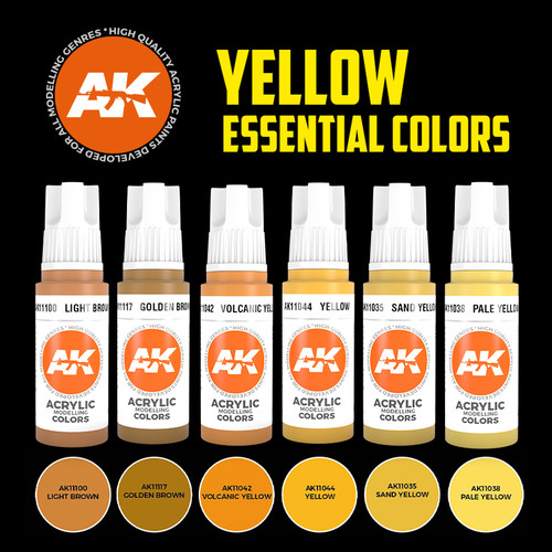 AK Interactive 3G: Essential Colours - Yellow Set