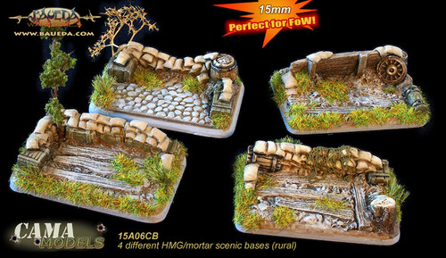 HMG/mortar scenic bases (x4 rural)