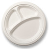 Bagasse Plate Round 3 Comp (254mm/10") White (TP4/3)