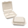 Bagasse Meal Box 3 Comp (230x230x50mm/9x9'') White