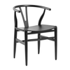 Wishbone Style Arm Chair Satin Black 