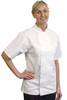 White Unisex Chefs Jacket Short Sleeve  Small