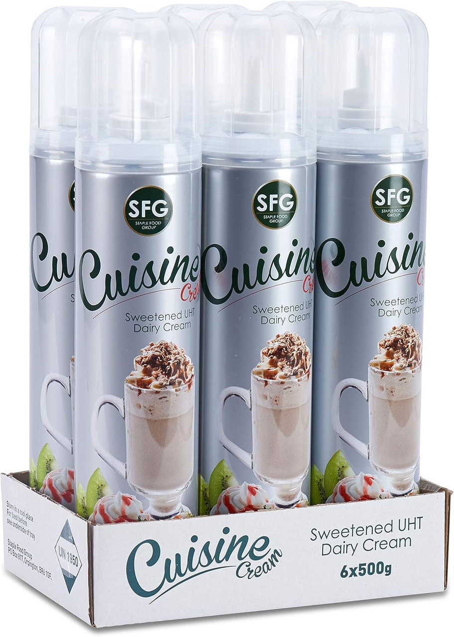 500ml Premium Aerosol Spray Whipped Cream PK6