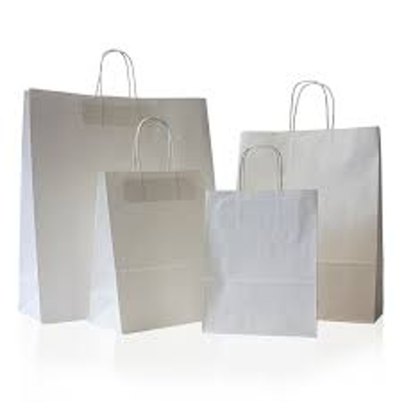 Medium White Twisted Handle Paper Bags PK 250