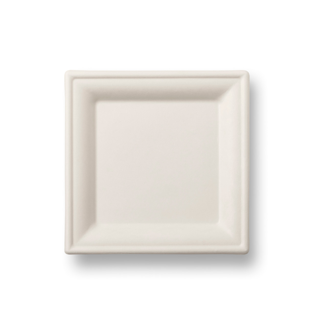 Bagasse Plate Square (160mm/6") White