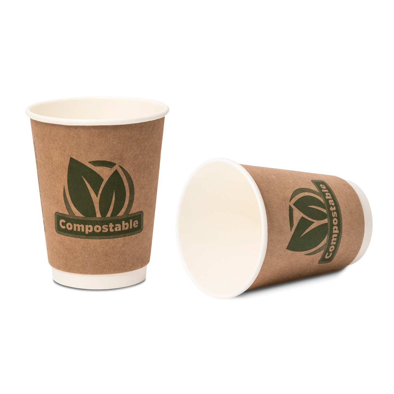 Double Wall Hot Drink Cup (340ml/12oz) Brown Aqueous