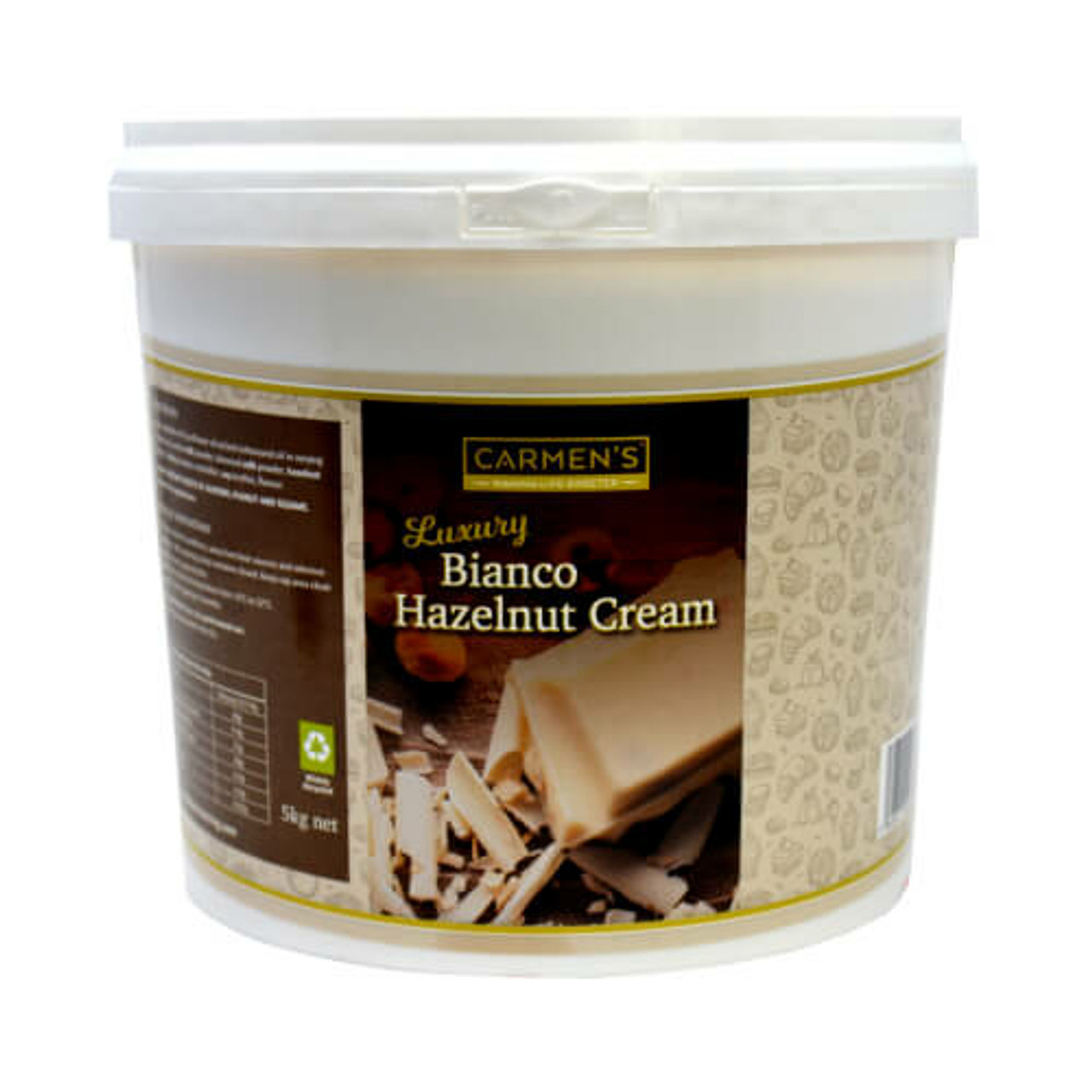 Carmen’s Luxury Bianco Hazelnut Cream Sauce 5kg for professional use