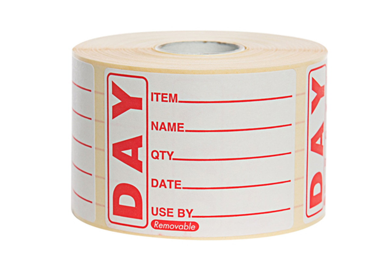 Red Day Labels - 50 x 65mm
