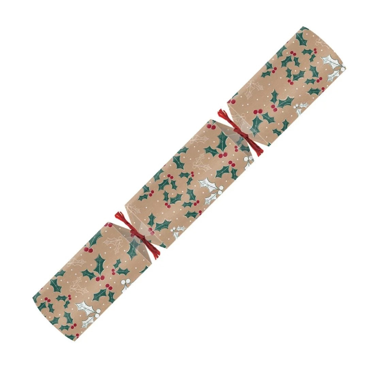 Swantex Kraft Frosted Holly Christmas Crackers 12" Content E2