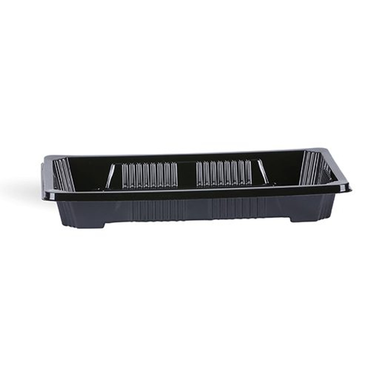 Sushi Container Base SC02 PET (185x129x20mm/7.3x5.1x0.8") Black