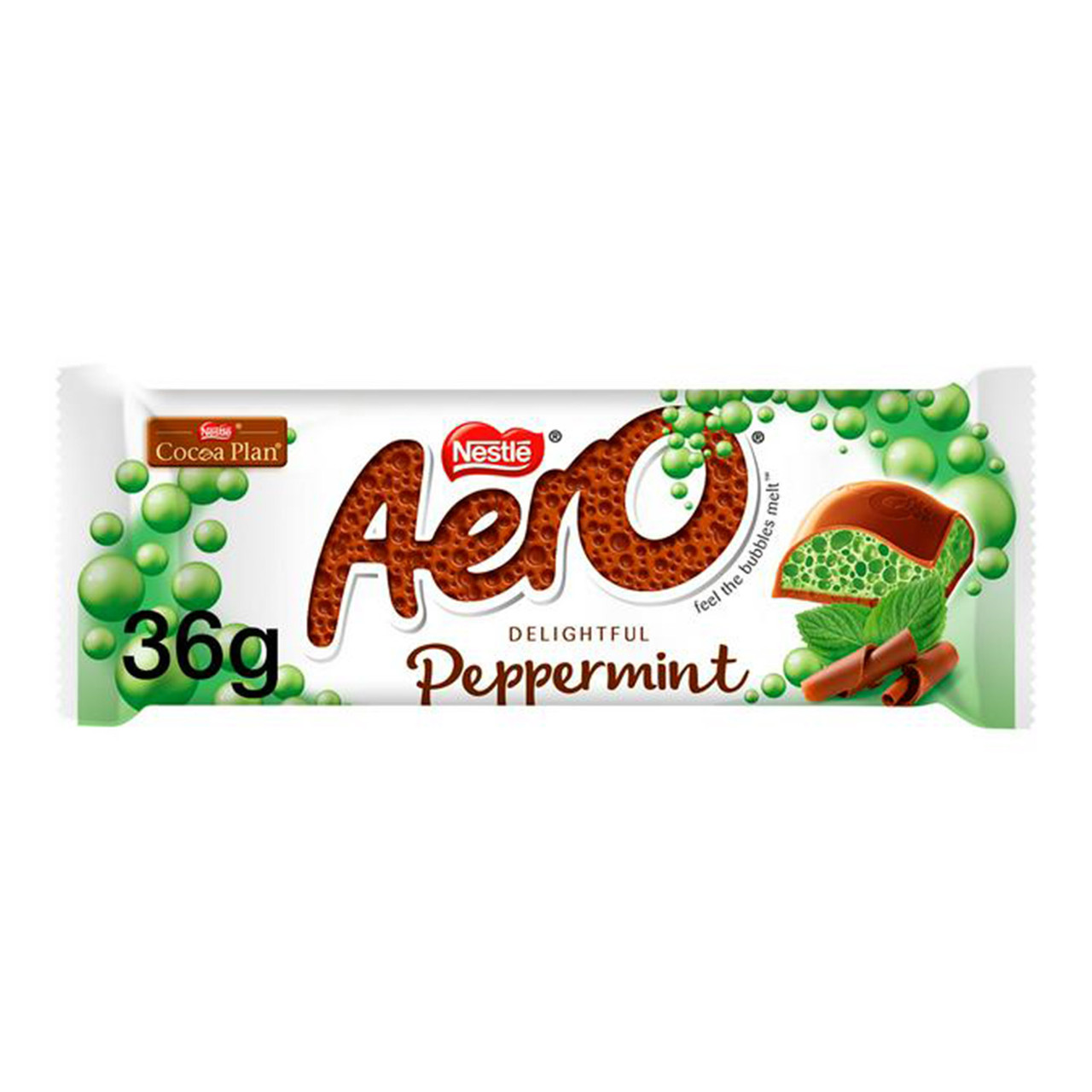 Aero Bubbly Peppermint Mint Chocolate Bar 36g