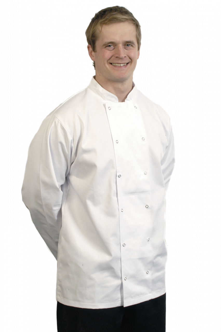White Unisex Chefs Jacket Long Sleeve Small 
