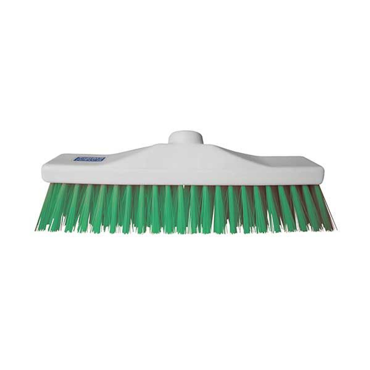 30cm Colour Coded Stiff Broom Green