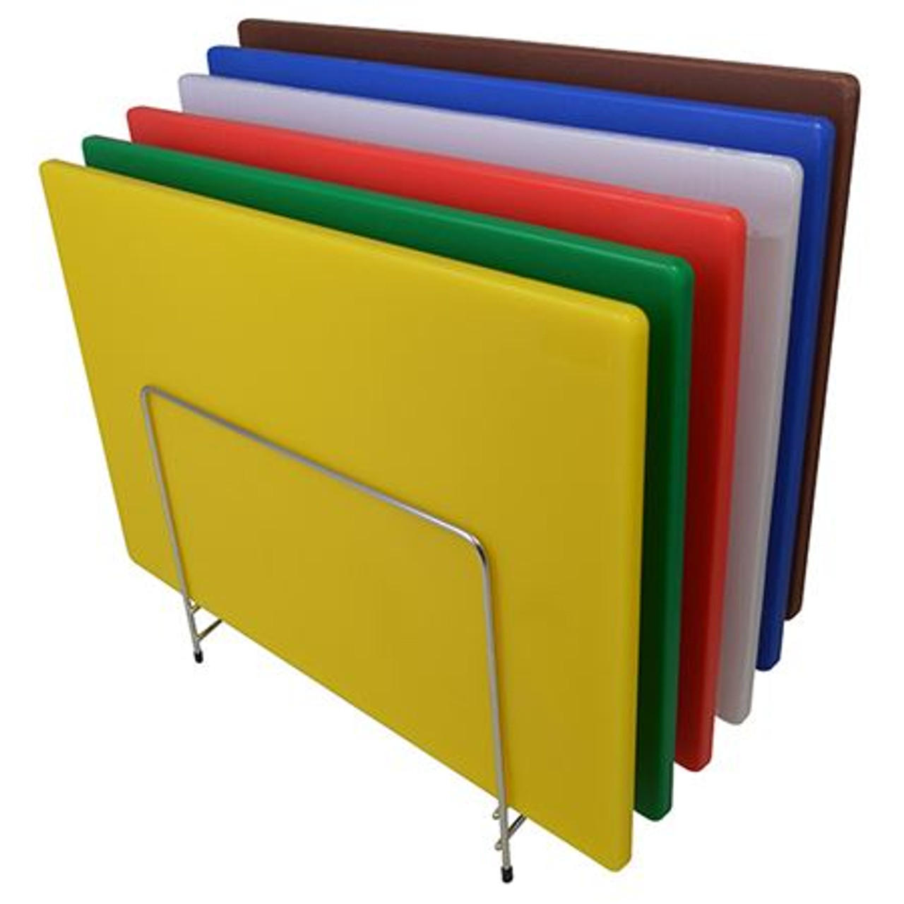 PK OF 6 COLOUR BOARDS & RACK 18INX12INX0.5IN