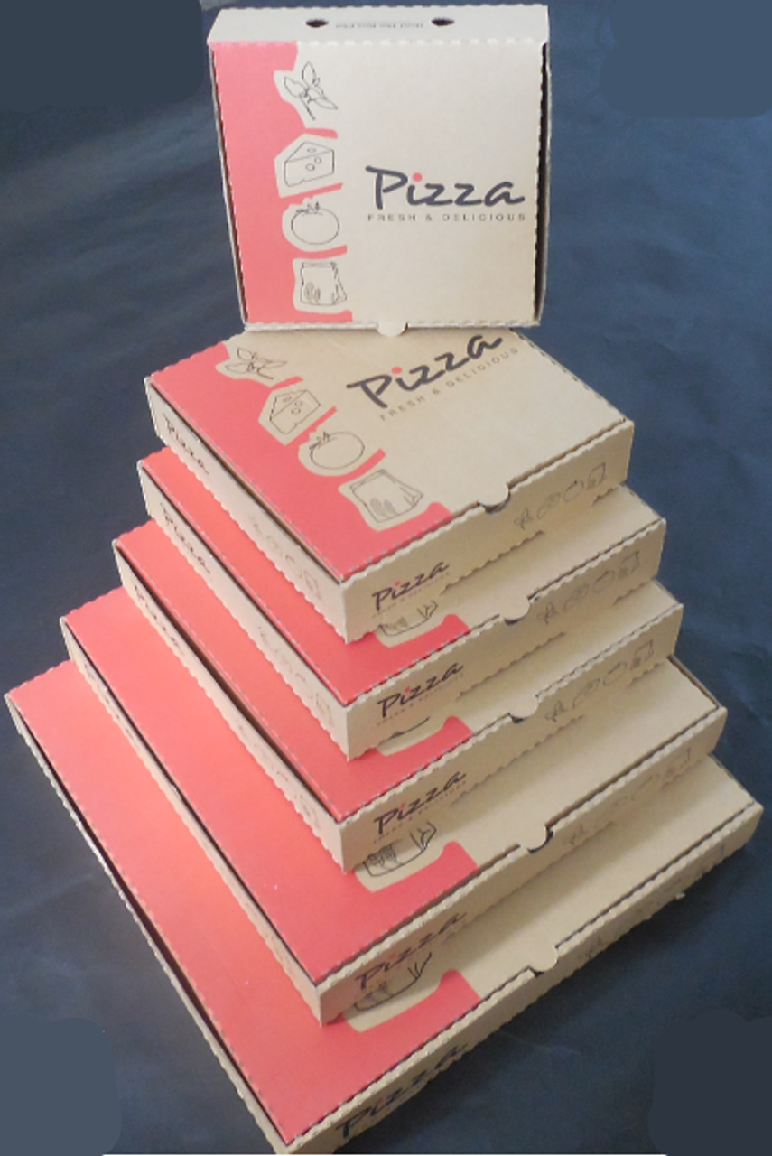 8" BROWN COLOUR PIZZA BOXES  PK100