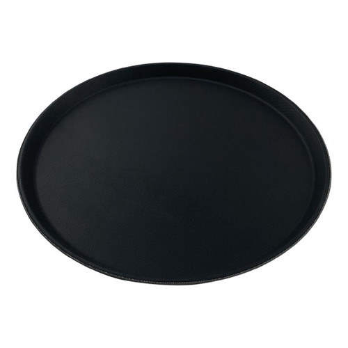 11" Round Black Non Slip Tray