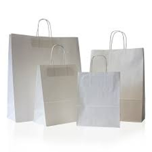 Small White Twisted Handle Paper Bags PK 250