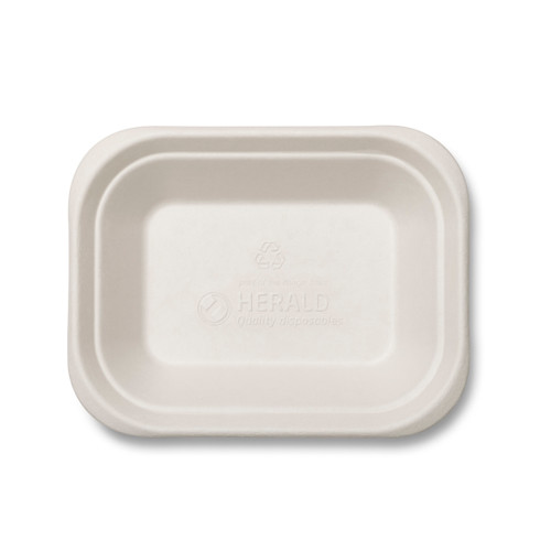 Bagasse Chip Size Tray (167x130x23mm/6.5x5") White