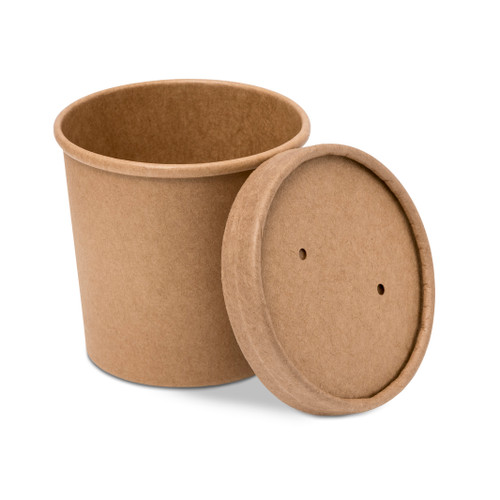 Paper Soup Cup+Lid (340ml/12oz) Kraft