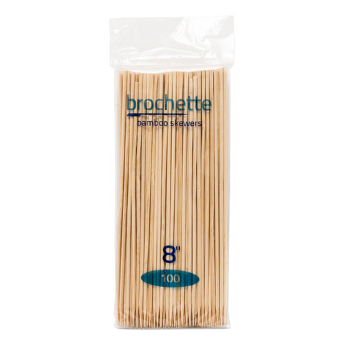 Bamboo Skewer Round (203x3mm/8") S/Point (Retail Pack)