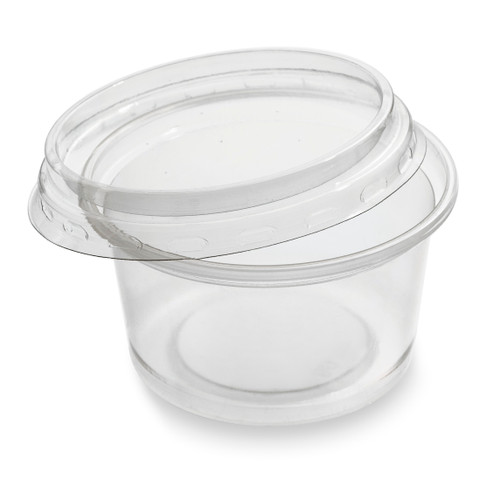 Portion Pot+Lid Round PP+RPET (113ml/4oz) Clear