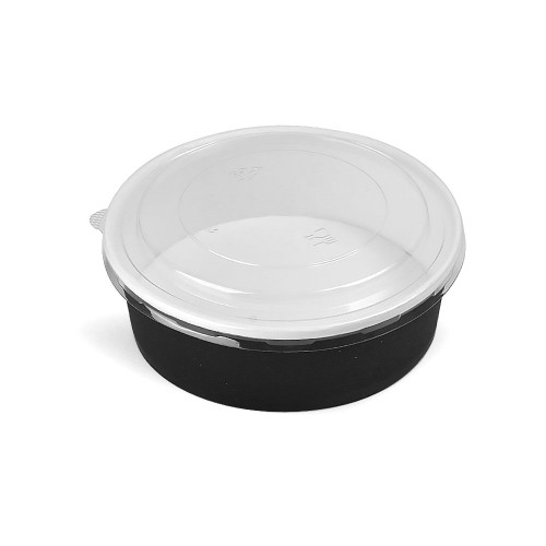 750ml Black bowls and PET Lids 