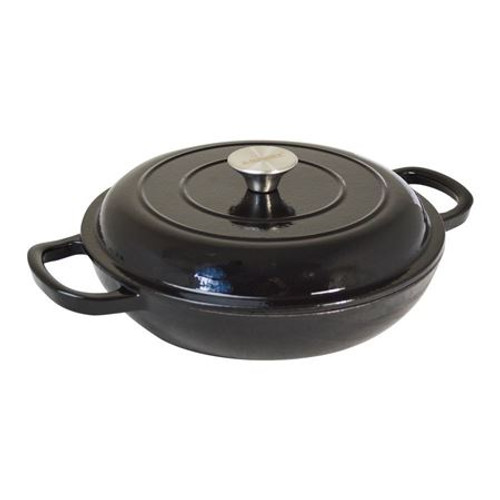 Black Cast Iron Round Casserole 27cm