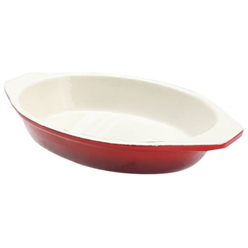 Red Cast Iron Oval Dish 20cm 0.65ltr
