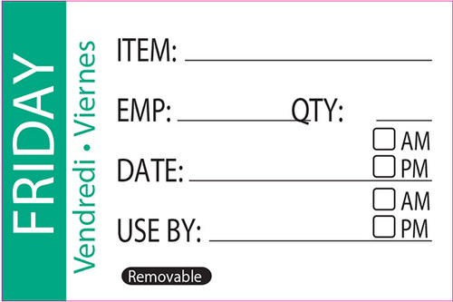 FRIDAY Day Label - 50 x 75mm