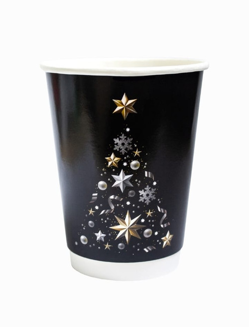 Black Christmas 12oz Double wall Coffee Cup 