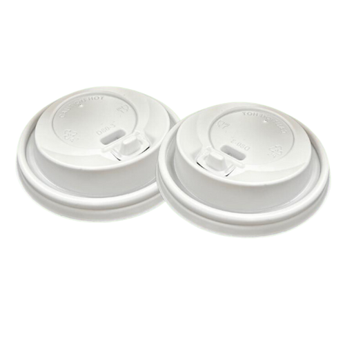 Reclosable Sip Through PS Domed Lids (227ml/8oz) White