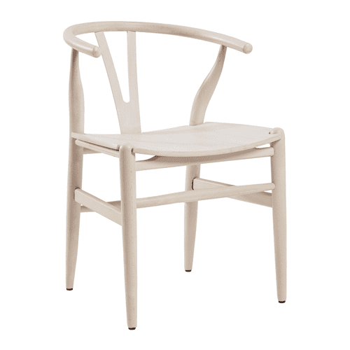 Wishbone Style Arm Chair White Wash 