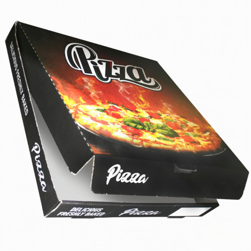 7" Black printed Pizza Box 