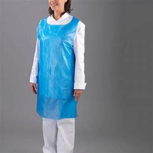 Disposable Polythene Aprons On A Roll 200 Pack Blue