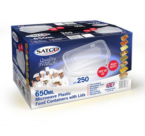 Satco 650ml Microwave Plastic Containers with Lids