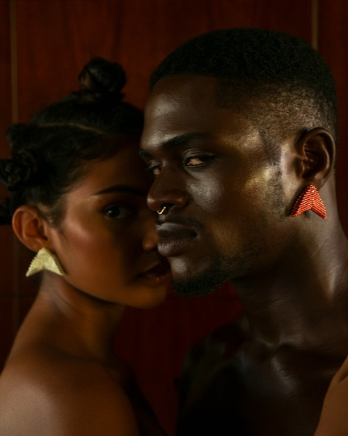 Earrings - Nikita - Red Orange - muntu - themuntu.com Earrings - Nikita - Red Orange - muntu - themuntu.com