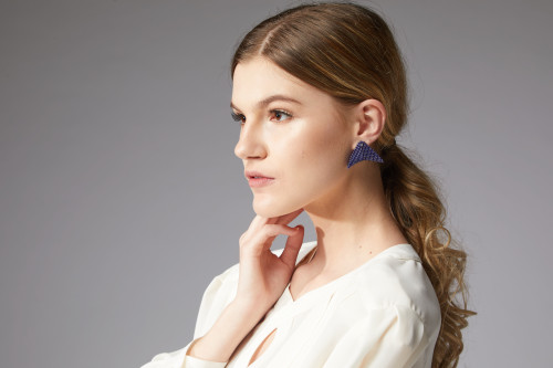 Earrings - Nikita - Blue Magenta - muntu - themuntu.com