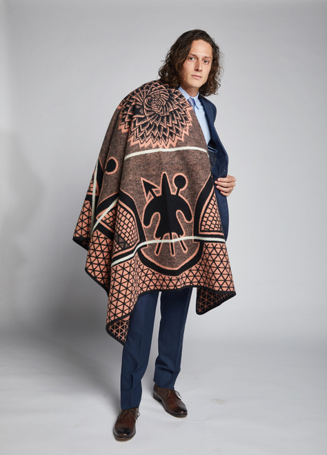 Heritage Blanket Scarf - Salmon Spiral Aloe - muntu - themuntu.com Heritage Blanket Scarf - Salmon Spiral Aloe - muntu - themuntu.com
