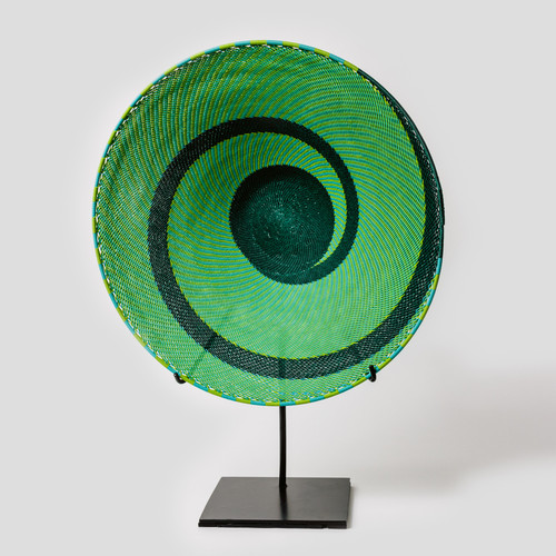 Hand Woven Lampshade Accent- Emerald